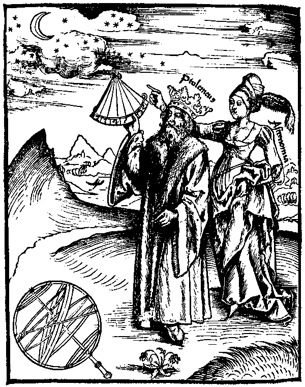 Ptolemy, in Margarita Philosophica by Gregor Reisch, 1503.